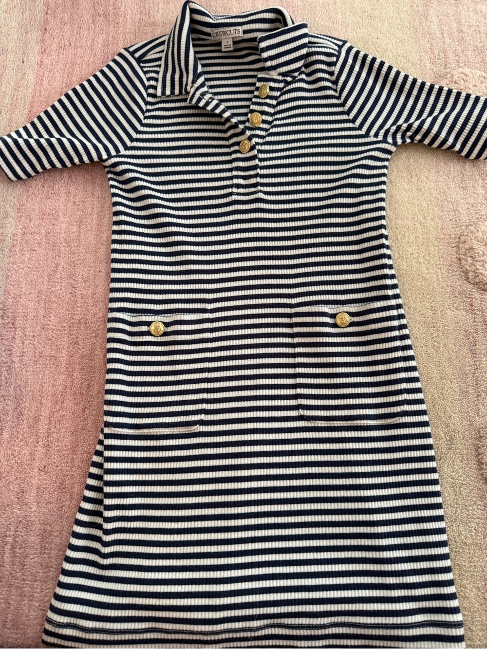 Crewcuts Navy & White Striped Polo Dress